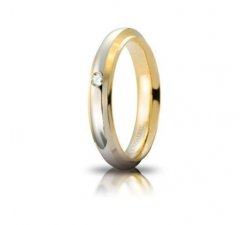 UNOAERRE Cassiopeia Wedding Ring with Diamond White Yellow Gold Brilliant Promises