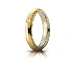 UNOAERRE Andromeda Wedding Ring with Diamond White Yellow Gold Brilliant Promises