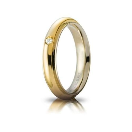 UNOAERRE Andromeda Wedding Ring with Diamond White Yellow Gold Brilliant Promises