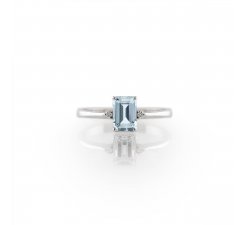 Ring Promesse Jewelery Woman Aquamarine Diamonds ADOTT 1