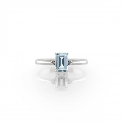 Ring Promesse Schmuck Damen Aquamarin Diamanten ADOTT 1