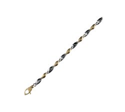 Weiß Gelbgold Herren Halskette GL100015
