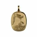 Yellow Gold Baptism Medal Pendant GL100020