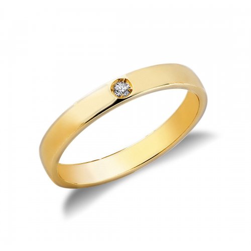Ehering aus Gelbgold mit Diamant FSD010GG