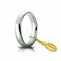 Fede Nuziale Unoaerre Comoda 4 mm Oro bianco con diamante