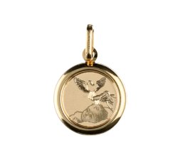 Yellow Gold Baptism Medal Pendant GL100023