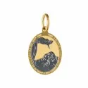 Yellow and White Gold Baptism Medal Pendant GL100025