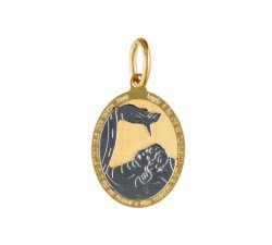 Yellow and White Gold Baptism Medal Pendant GL100025