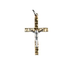 Man&#39;s Cross in Yellow and White Gold GL100028