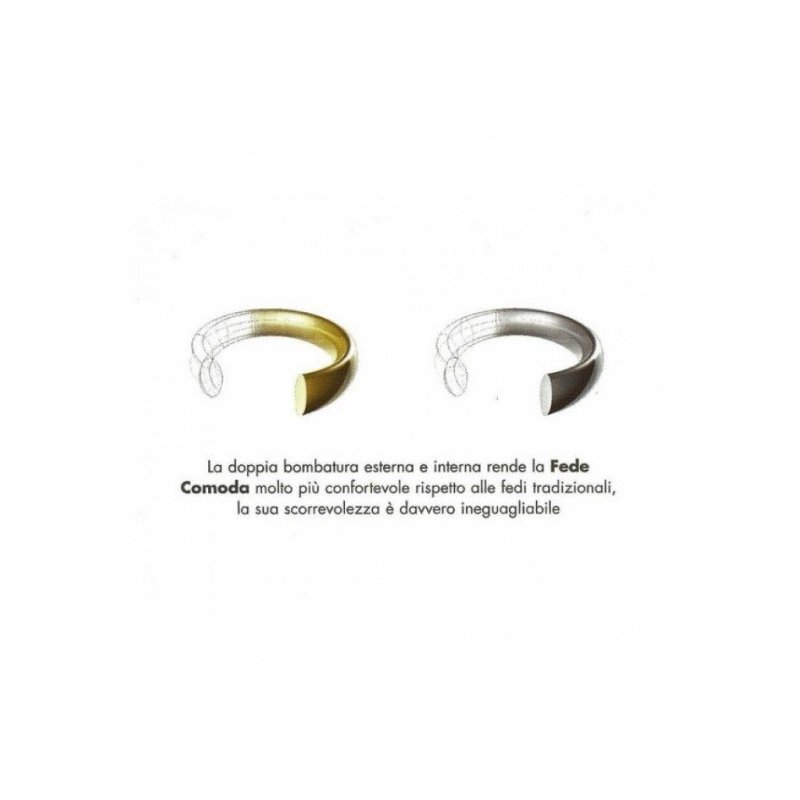 Unoaerre Wedding Ring Comoda 4 mm Rose gold with diamond