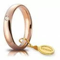 Fede Nuziale Unoaerre Comoda 4 mm Oro rosa con diamante