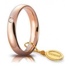 Unoaerre Wedding Ring Comoda 4 mm Rose gold with diamond