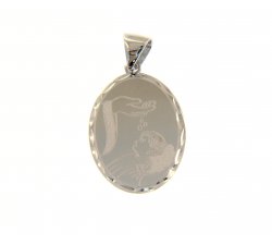 Medal Pendant for Baptism White Gold 221665