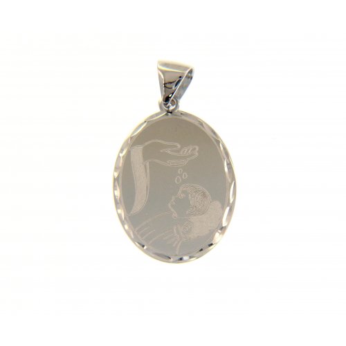 Medal Pendant for Baptism White Gold 221665