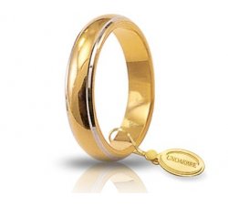 Unoaerre Classic 7 Gram Wedding Ring in Yellow and White Gold