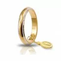 Unoaerre 5 Gram Classic Wedding Ring in Yellow and White Gold
