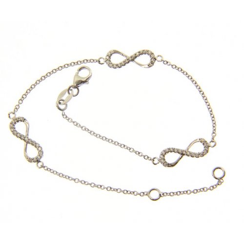 Bracciale Donna Oro Bianco Maglia Quadrata Fune