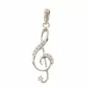 Treble clef woman pendant white gold 133237