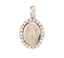 Ciondolo Madonna Miracolosa oro bianco 803321714804