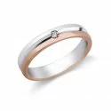 Rose White Gold Wedding Ring with Diamond FAU140BR / B