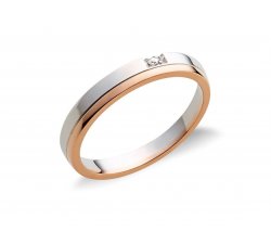 Rose White Gold Wedding Ring FAU110BR / B