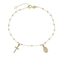 Miraculous Madonna Yellow Gold Rosary Bracelet 803321717229