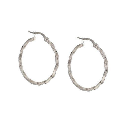 Women&#39;s Hoop Earrings in White Gold 803321709349