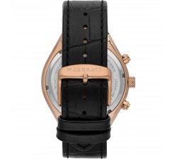Maserati Orologio Uomo Collezione STILE - Quarzo Cronografo, Cassa 45mm Acciaio E PVD Oro Rosa, Pelle Naturale