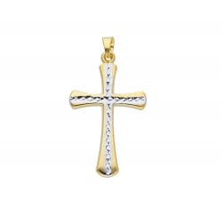 Man&#39;s Cross in Yellow and White Gold 248837
