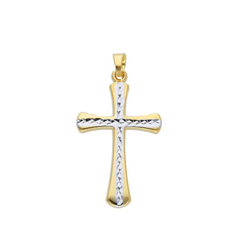 Man&#39;s Cross in Yellow and White Gold 248837