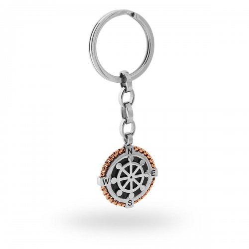 Keychain with Rudder Unisex Steel 15838