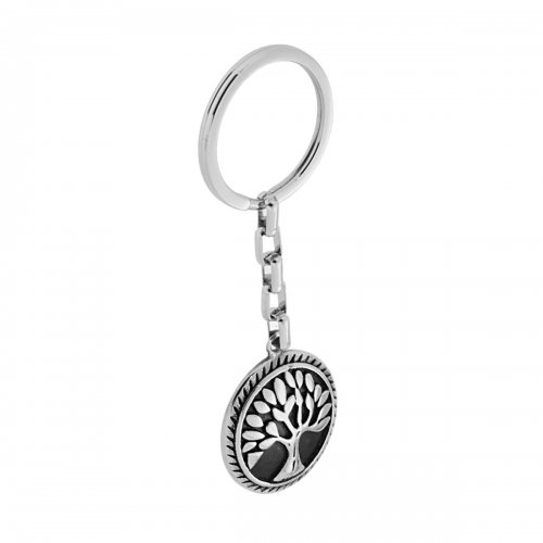 Keychain with Tree of Life Unisex Steel 20596