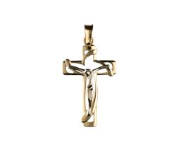 Man&#39;s Cross in Yellow and White Gold GL100046