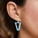 Valentina Ferragni earring Studio Uali Light Blue DVF-OR-BA3