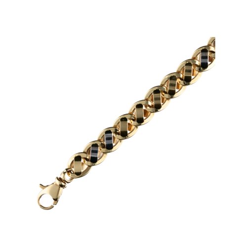 Men&#39;s Bracelet in Yellow and White Gold GL100057