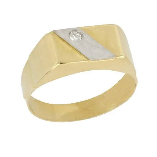 Men's Ring in White and Yellow Gold 803321715404