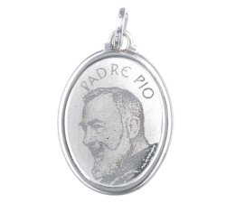 Ciondolo Padre Pio oro bianco GL100065