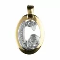 Yellow and White Gold Baptism Medal Pendant GL100066