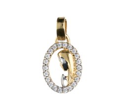 Madonna-Anhänger aus Gelb- und Weißgold GL100070