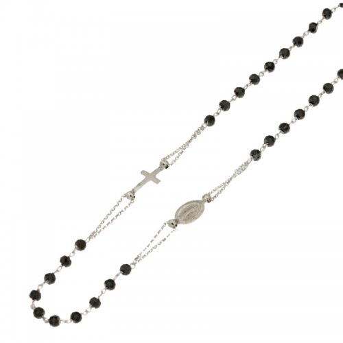 Rosary Necklace White Gold Miraculous Madonna 803321716835