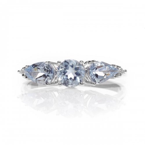 Ring Promesse Woman Jewelery Aquamarine Diamonds AFAQ3