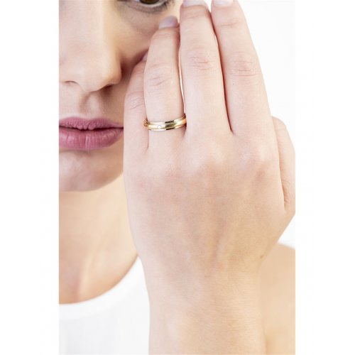UNOAERRE Andromeda Wedding Ring with Diamond White Yellow Gold Brilliant Promises