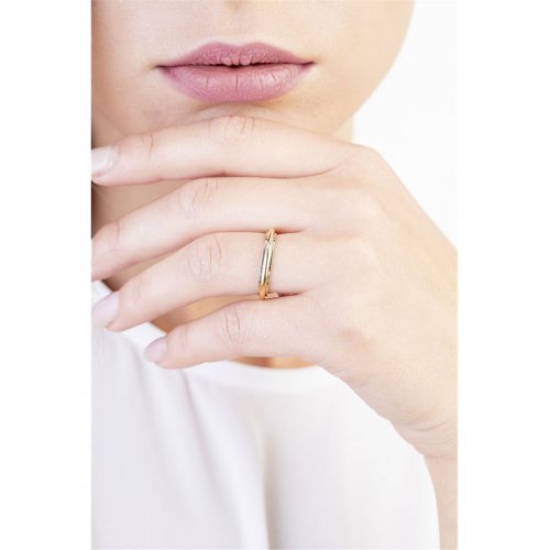 UNOAERRE Andromeda Slim Ehering mit Diamant 3mm Gelb-Weißgold Brillante Versprechen