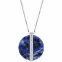 Collana Swarovski Disk Medium Sodalite da Donna con Cristallo Blu Mod. 5155646