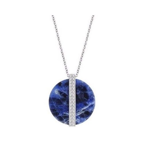 Collana Swarovski Disk Medium Sodalite da Donna con Cristallo Blu Mod. 5155646