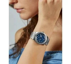 Timex Q Diver Inspiration Orologio Donna – Quadrante Verde Malachite, Cinturino Acciaio Dorato, 36 Mm - 2