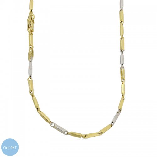 Collana Uomo in Oro Bianco e Giallo 9kt 803321743444