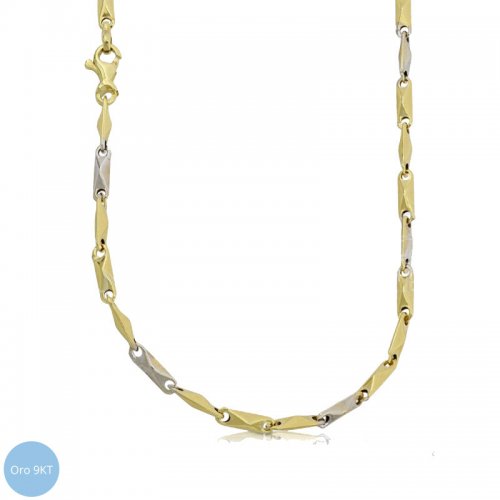 Collana Uomo in Oro Bianco e Giallo 9kt 803321743445