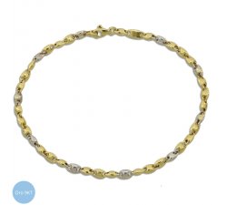 Herrenarmband aus 9kt Weiß- und Gelbgold 803321743446