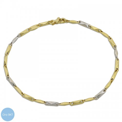 Bracciale Uomo in Oro Bianco e Giallo 9kt 803321743447